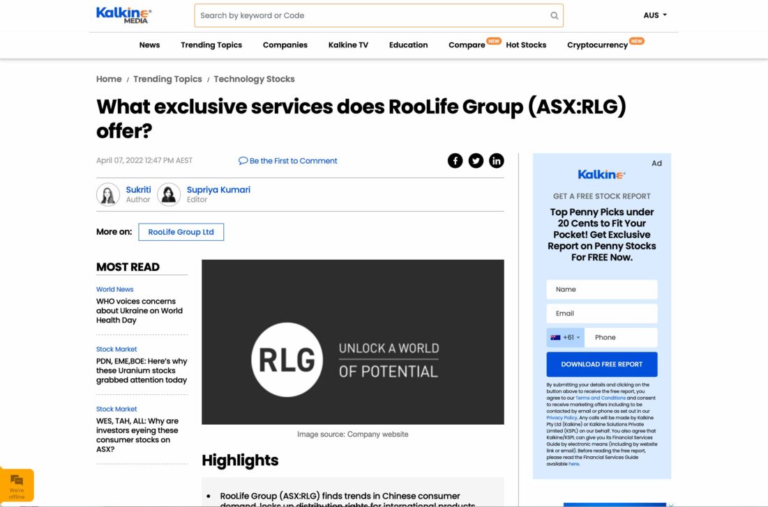What exclusive services does RooLife Group (ASX:RLG) offer?